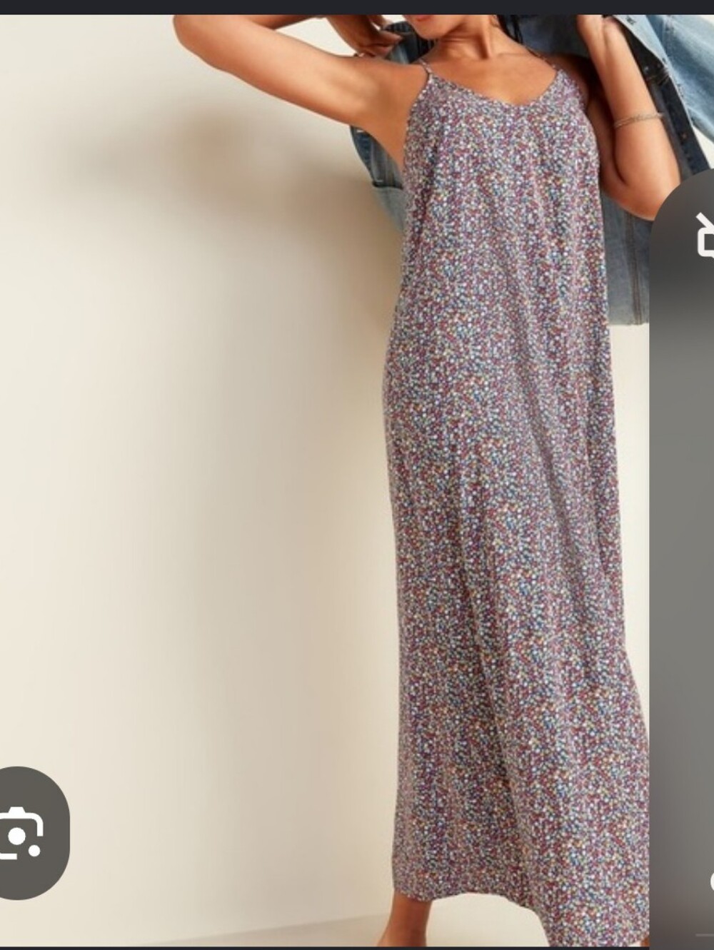 Old Navy Lavender Floral-Print Spaghetti Strap Maxi Dress